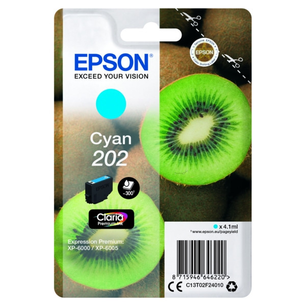 Original Cartucho de tinta cian Epson C13T02F24010/202 cyan