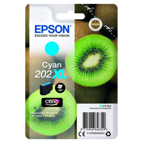 Original Cartucho de tinta cian Epson C13T02H24010/202XL cyan