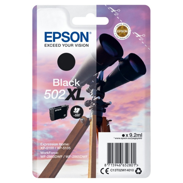 Original Cartucho de tinta negro Epson C13T02W14010/502XL negro
