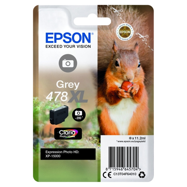 Original Cartucho de tinta girs Epson C13T04F64010/478XL gris