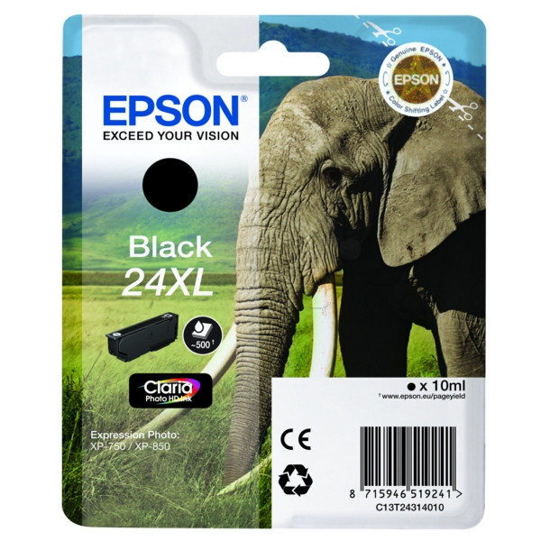 Original Tintenpatrone schwarz Epson C13T24314010/24XL schwarz
