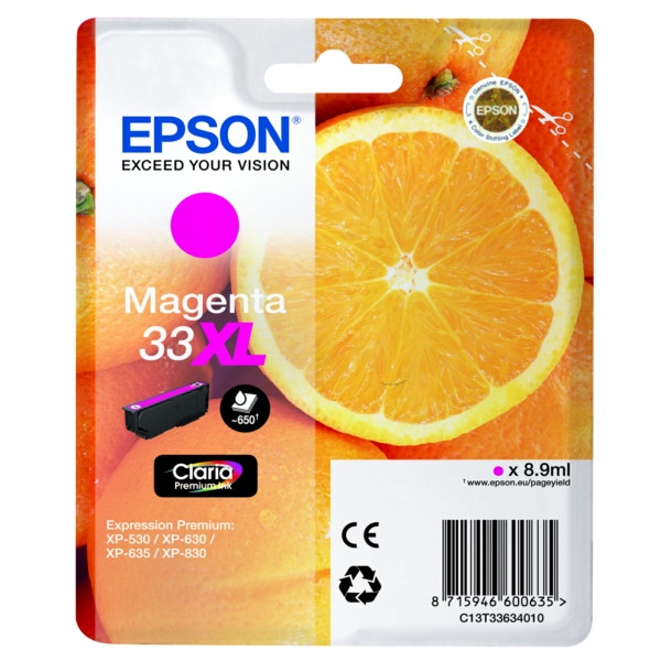 Original Tintenpatrone magenta Epson C13T33634010/33XL magenta