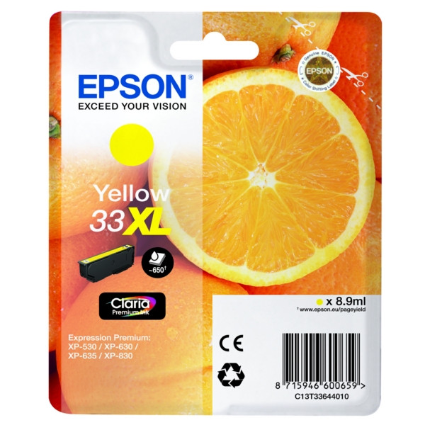 Original Tintenpatrone gelb Epson C13T33644010/33XL gelb