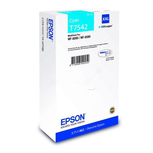 Original Cartucho de tinta cian Epson C13T754240/T7542 cyan