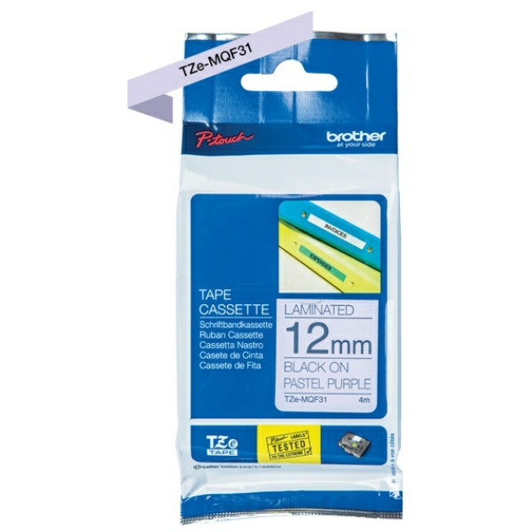 Original P-Touch Cinta entintada Brother TZEMQF31 negro purple