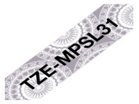 Original P-Touch Cinta entintada Brother TZEMPSL31 negro plata