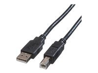 ROLINE USB 2.0 Kabel Typ A-B schwarz 0,8m