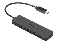 I-TEC USB C Slim Passive HUB 4 Port ohne Netzteil ideal fuer Notebook Tablet PC Unterstuetzt Win Mac OS kompatibel mit Thunderbolt 3