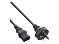INLINE Netzkabel Netzstecker Australien auf Kaltgeraetestecker C13 1,8m schwarz