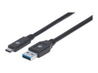 MANHATTAN USB 3.1 Typ C Gen1-Kabel 3m Typ C-Stecker auf Typ A-Stecker 5 Gbit/s schwarz