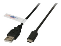 EFB USB2.0 Anschlusskabel Typ A Stecker auf Typ C Stecker Premium Schwarz 1m