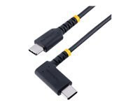 STARTECH.COM 1ft 30cm USB C Charging Cable Right Angle 60W PD 3A Heavy Duty Fast Charge USB-C Cable Durable Rugged Aramid Fiber