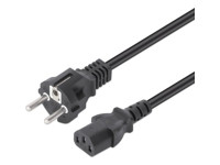 MANHATTAN Stromkabel C13 auf Schutzkontakt EU CEE 7/7 3 m Kaltgeräteanschluss auf 2-pol. Euro-Schutzkontakt-Stecker 10A 250V schwarz