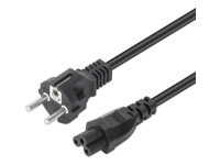 MANHATTAN Stromkabel C5 auf Schutzkonktakt EU CEE7/7 3m Netzkabel Kleeblatt auf 2-pol. europ Schutzkontakt-Stecker 2,5A 250V schwarz