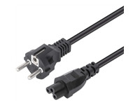 MANHATTAN Stromkabel C5 auf Schutzkonktakt EU CEE7/7 3m Netzkabel Kleeblatt auf 2-pol. europ Schutzkontakt-Stecker 2,5A 250V schwarz