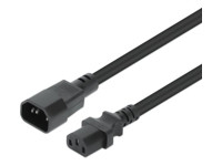 MANHATTAN Stromkabel C13 auf C14 Kaltgeräteverlängerung 3 m Verlängerungskabel für Kaltgeräte C13-Buchse auf C14-Stecker 10 A 250 V